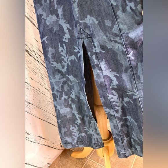 Blue Camo Maxi Dress Button Down Belted S - Picture 5 of 5